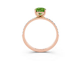 Rose gold Pear Cut Diamond Pavé Band with Six-Prong Setting_3