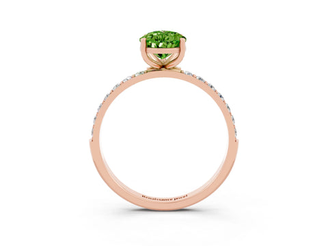 Rose gold Pear Cut Diamond Pavé Band with Six-Prong Setting_3