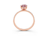 Rose gold Pear Cut Diamond Pavé Band with Six-Prong Setting_3