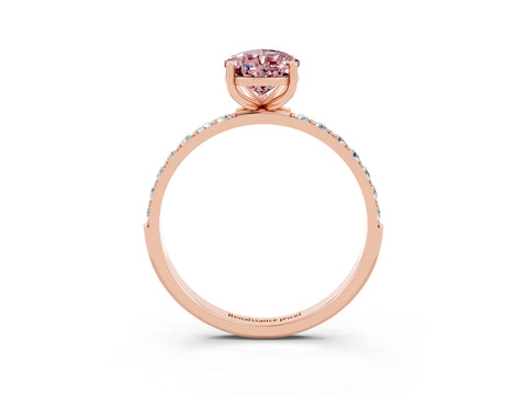 Rose gold Pear Cut Diamond Pavé Band with Six-Prong Setting_3