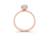Rose gold Pear Cut Diamond Pavé Band with Six-Prong Setting_3