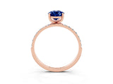 Rose gold Pear Cut Diamond Pavé Band with Six-Prong Setting_3