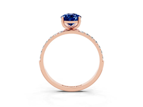 Rose gold Pear Cut Diamond Pavé Band with Six-Prong Setting_3