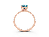 Rose gold Pear Cut Diamond Pavé Band with Six-Prong Setting_3