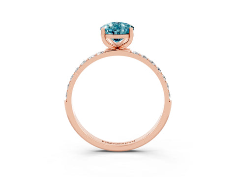 Rose gold Pear Cut Diamond Pavé Band with Six-Prong Setting_3