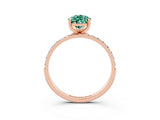 Rose gold Pear Cut Diamond Pavé Band with Six-Prong Setting_3