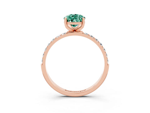 Rose gold Pear Cut Diamond Pavé Band with Six-Prong Setting_3