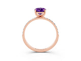Rose gold Pear Cut Diamond Pavé Band with Six-Prong Setting_3
