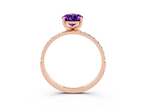 Rose gold Pear Cut Diamond Pavé Band with Six-Prong Setting_3