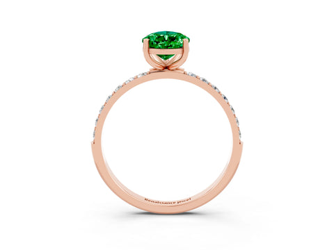 Rose gold Pear Cut Diamond Pavé Band with Six-Prong Setting_3