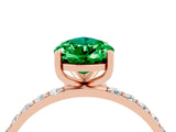 Rose gold Pear Cut Diamond Pavé Band with Six-Prong Setting_4
