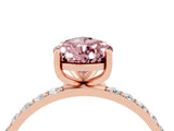 Rose gold Pear Cut Diamond Pavé Band with Six-Prong Setting_4
