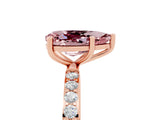 Rose gold Pear Cut Diamond Pavé Band with Six-Prong Setting_5