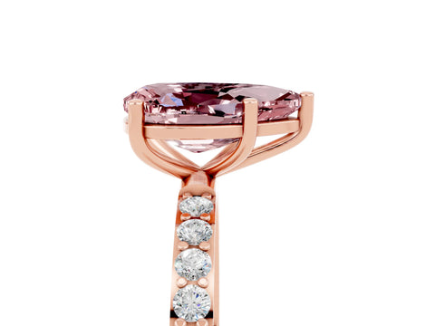 Rose gold Pear Cut Diamond Pavé Band with Six-Prong Setting_5