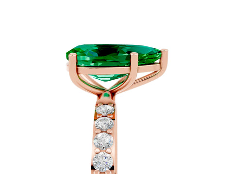 Rose gold Pear Cut Diamond Pavé Band with Six-Prong Setting_5