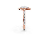 Rose gold Pear Cut Diamond Pavé Halo Ring with Four-Prong Setting_39