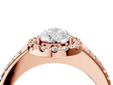 Rose gold Pear Cut Diamond Pavé Halo Ring with Four-Prong Setting_41