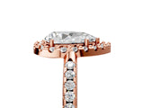 Rose gold Pear Cut Diamond Pavé Halo Ring with Four-Prong Setting_42