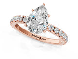 Rose gold Pear Cut Diamond Pavé Solitaire Engagement Ring with Four-Prong Setting_109