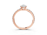 Rose gold Pear Cut Diamond Pavé Solitaire Engagement Ring with Four-Prong Setting_111