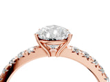 Rose gold Pear Cut Diamond Pavé Solitaire Engagement Ring with Four-Prong Setting_112