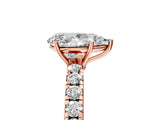 Rose gold Pear Cut Diamond Pavé Solitaire Engagement Ring with Four-Prong Setting_113