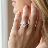 Rose gold Pear Cut Diamond Ring with Marquise Side Stones and Prong Setting_15