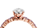 Rose gold Pear Cut Diamond Ring with Marquise and Round with Morganite side stone Side Stones and Four-Prong Setting_28