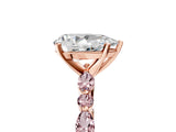 Rose gold Pear Cut Diamond Ring with Marquise and Round with Morganite side stone Side Stones and Four-Prong Setting_29