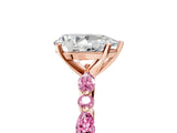 Rose gold Pear Cut Diamond Ring with Marquise and Round with Pink Sapphire side stone Side Stones and Four-Prong Setting_17