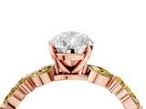 Rose gold Pear Cut Diamond Ring with Marquise and Round with Yellow Sapphire side stone Side Stones and Four-Prong Setting_28