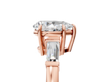 Rose gold Pear Cut Diamond Ring with Tapered Baguette Side Stones in Four-Prong Setting_21