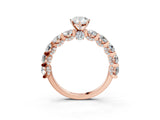 Rose gold Pear Cut Diamond Side Stone Engagement Ring with Four-Prong Setting_27