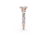 Rose gold Pear Cut Diamond Side Stone Engagement Ring with Four-Prong Setting_38
