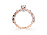Rose gold Pear Cut Diamond Side Stone Engagement Ring with Four-Prong Setting_39