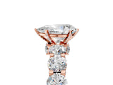 Rose gold Pear Cut Diamond Side Stone Engagement Ring with Four-Prong Setting_41
