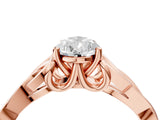 Rose gold Pear Cut Diamond Solitaire Celtic Knot Ring with Four-Prong Setting_132