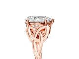 Rose gold Pear Cut Diamond Solitaire Celtic Knot Ring with Four-Prong Setting_133