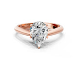 Rose gold Pear Cut Diamond Solitaire Engagement Ring with Cathedral Setting and Four-Prong Mount_262