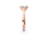 Rose gold Pear Cut Diamond Solitaire Engagement Ring with Cathedral Setting and Four-Prong Mount_264