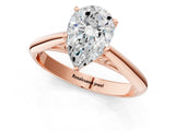 Rose gold Pear Cut Diamond Solitaire Engagement Ring with Cathedral Setting and Four-Prong Mount_27