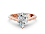 Rose gold Pear Cut Diamond Solitaire Engagement Ring with Cathedral Setting and Four-Prong Mount_32