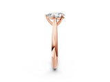 Rose gold Pear Cut Diamond Solitaire Engagement Ring with Cathedral Setting and Four-Prong Mount_34