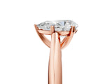 Rose gold Pear Cut Diamond Solitaire Engagement Ring with Cathedral Setting and Four-Prong Mount_37