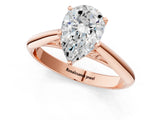 Rose gold Pear Cut Diamond Solitaire Engagement Ring with Cathedral Setting and Four-Prong Mount_81