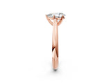 Rose gold Pear Cut Diamond Solitaire Engagement Ring with Cathedral Setting and Four-Prong Mount_82