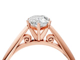 Rose gold Pear Cut Diamond Solitaire Engagement Ring with Cathedral Setting and Four-Prong Mount_84