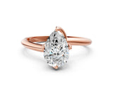 Rose gold Pear Cut Diamond Solitaire Engagement Ring with Four-Prong Setting and Classic Band_19