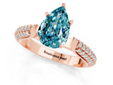 Rose gold Pear Cut Diamond Solitaire Engagement Ring with Pavé Band and Four-Prong Setting_1