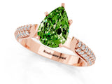 Rose gold Pear Cut Diamond Solitaire Engagement Ring with Pavé Band and Four-Prong Setting_1